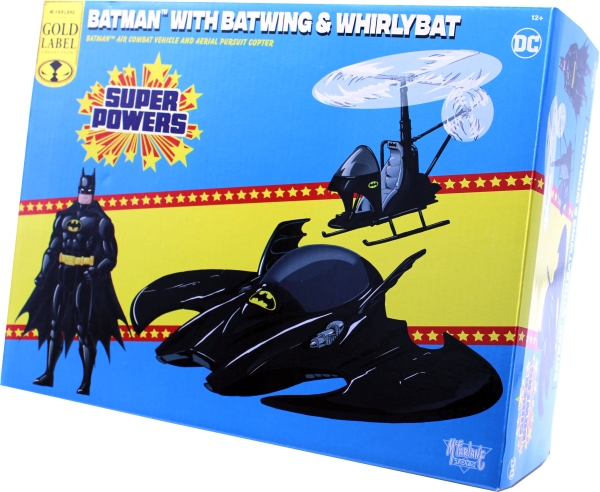 DC Super Powers Actionfiguren 3er Pack Batman, Bat-Copter & The Batwing (Gold Label) 13 cm